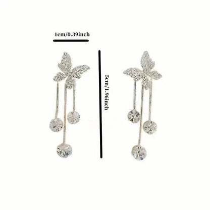 Golden-Tone Alloy Zirconia Dangle Earrings DailySale