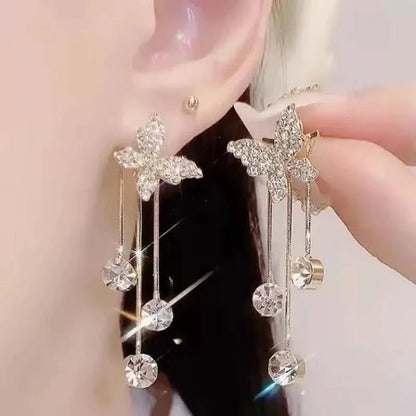 Golden-Tone Alloy Zirconia Dangle Earrings DailySale
