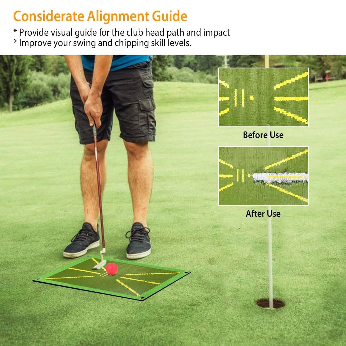 Golf Training Mat for Swing Detection Batting Path Feedback DailySale