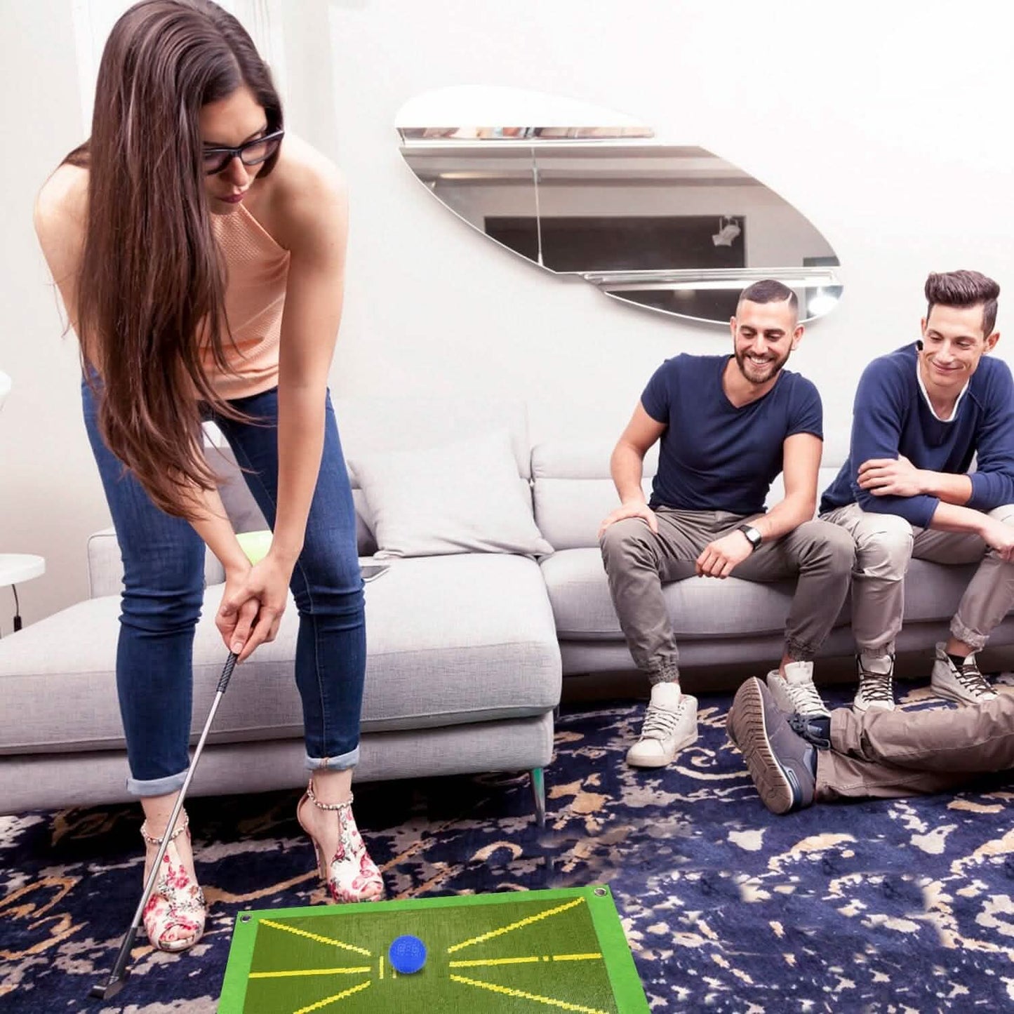 Golf Training Mat for Swing Detection Batting Path Feedback DailySale