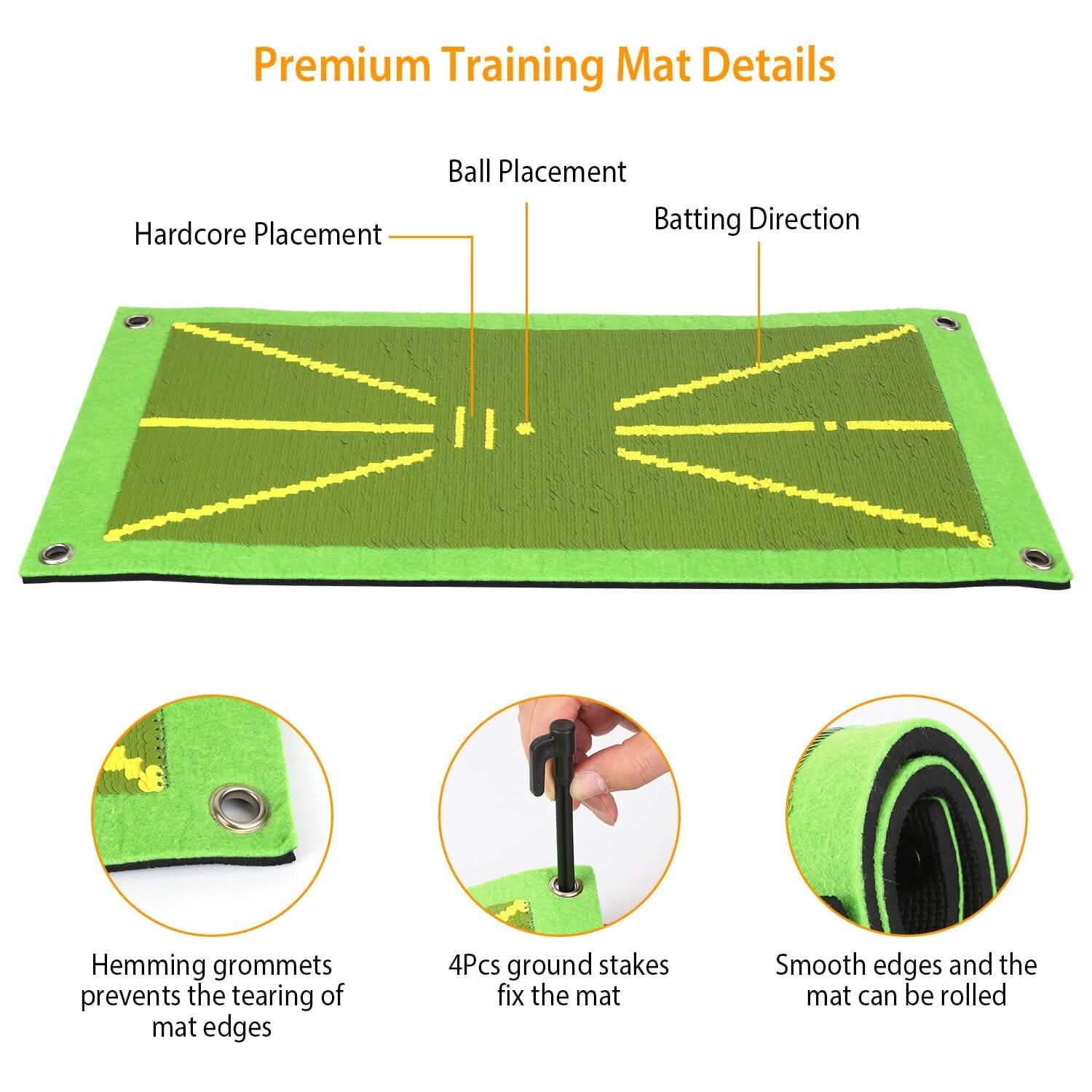 Golf Training Mat for Swing Detection Batting Path Feedback DailySale
