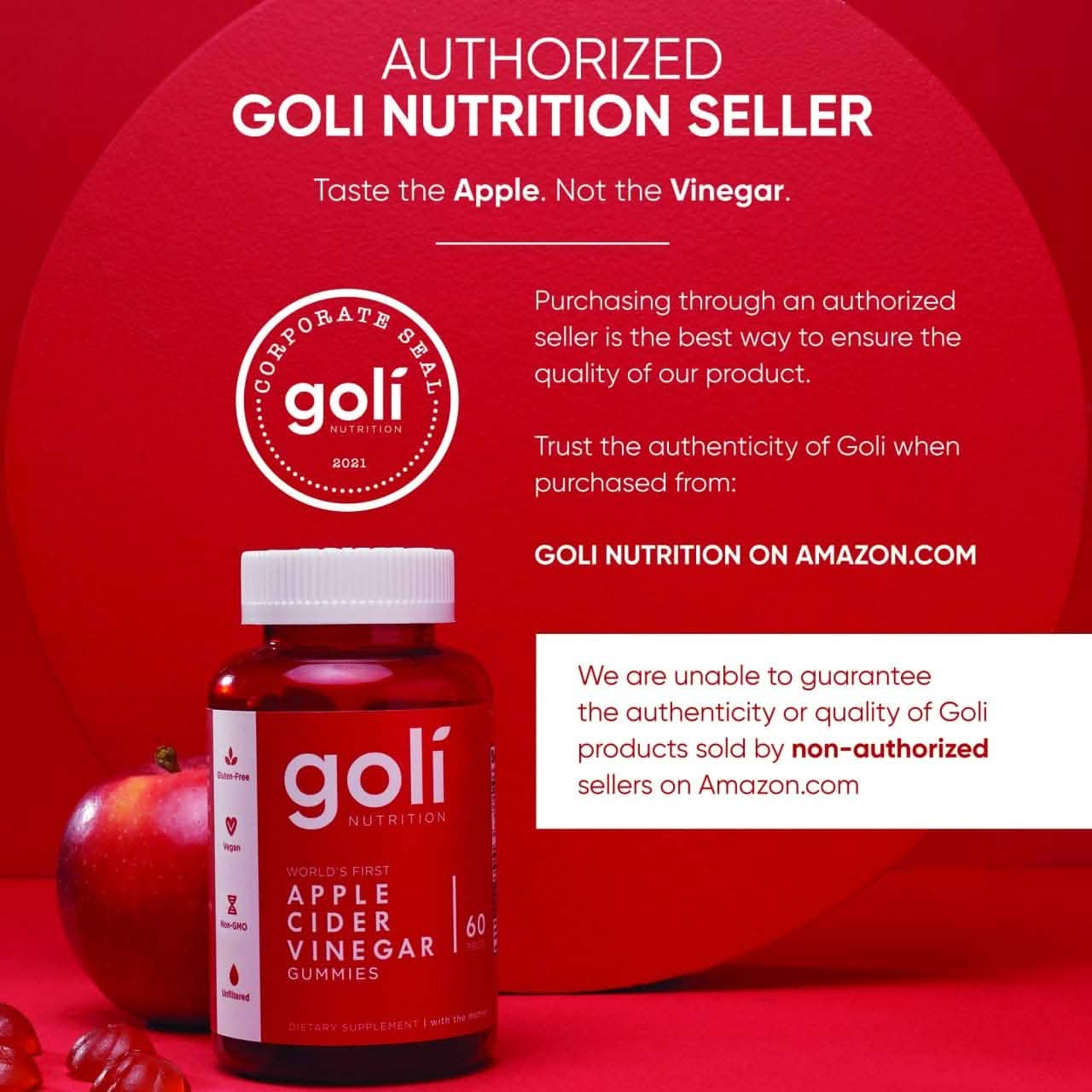 Goli Apple Cider Vinegar Gummy Vitamins by Goli Nutrition DailySale