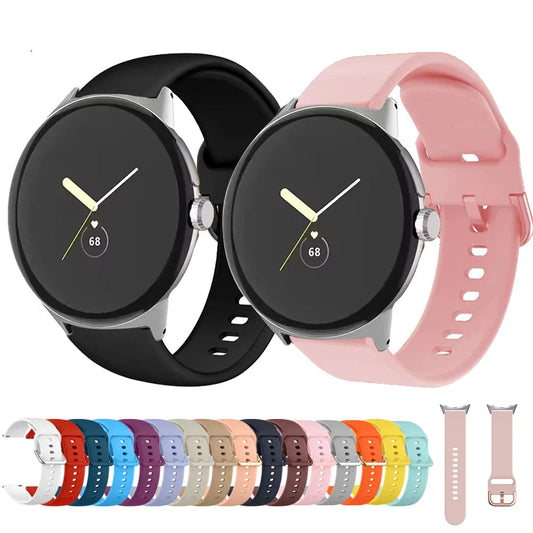Google Pixel 1-4 41mm 45mm Silicone Strap - Soft Waterproof BandsCo Straps