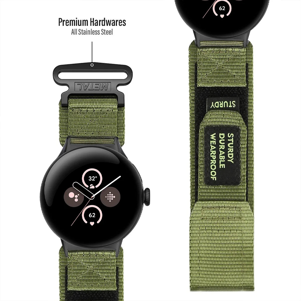 Google Pixel 1 2 3 4 41mm 45mm Nylon Band - Tough Durable BandsCo Straps