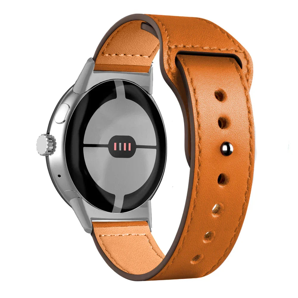 Google Pixel Watch 1-4 41mm 45mm Leather Strap - Slim BandsCo Straps