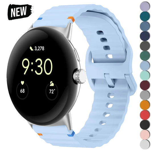 Google Pixel Watch 1 2 3 4 41mm 45mm Silicone Band-Soft BandsCo Straps