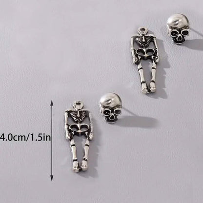 Gothic Dark Wind Skull Skeleton Hanging Earrings DailySale