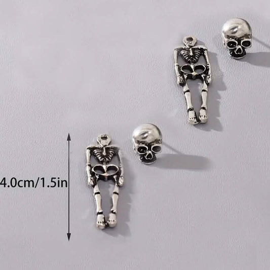 Gothic Dark Wind Skull Skeleton Hanging Earrings DailySale