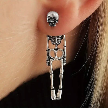 Gothic Dark Wind Skull Skeleton Hanging Earrings DailySale