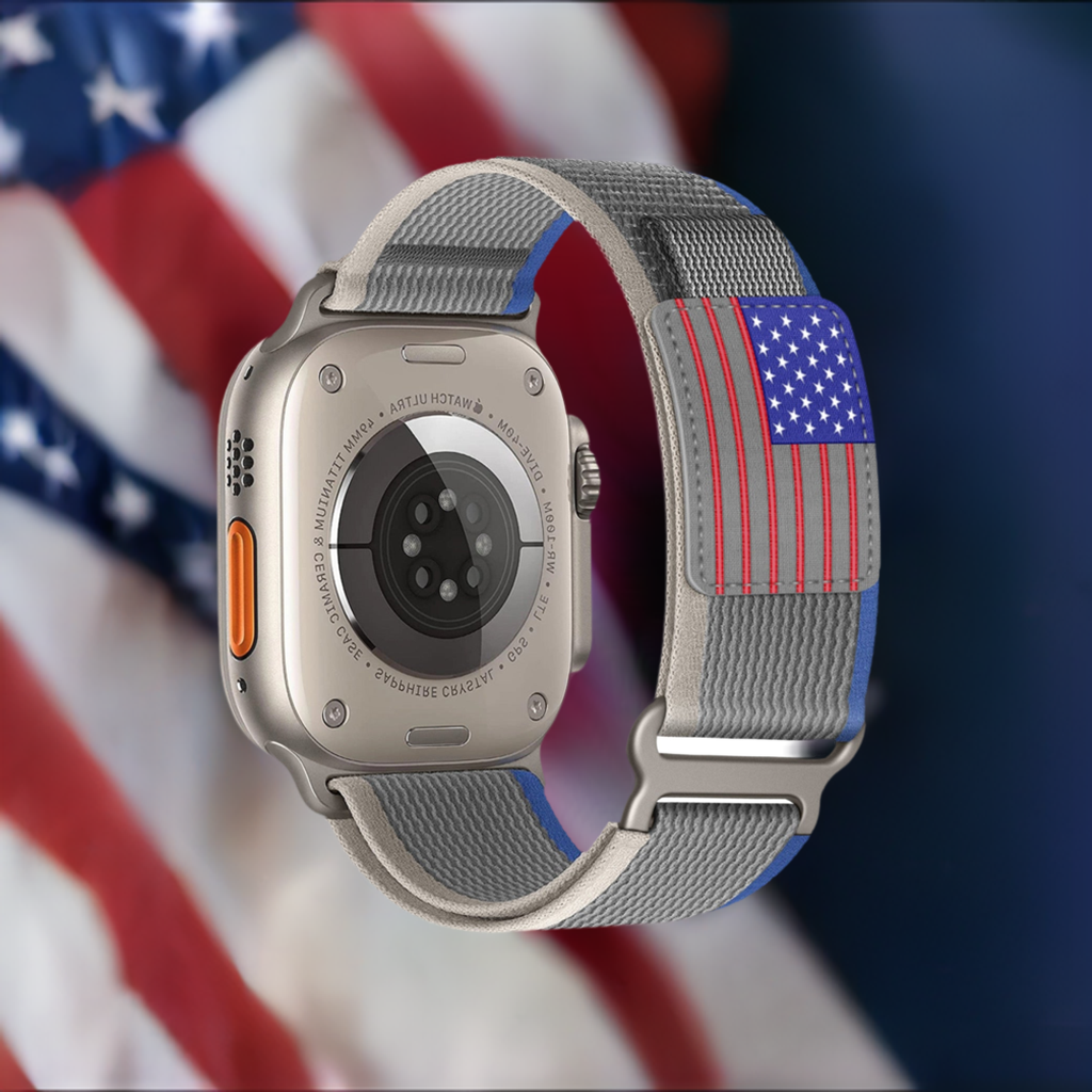 USA Flag Velcro Nylon Loop Strap for Apple watch - Wristwatchstraps.co