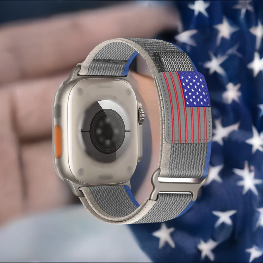 USA Flag Velcro Nylon Loop Strap for Apple watch - Wristwatchstraps.co