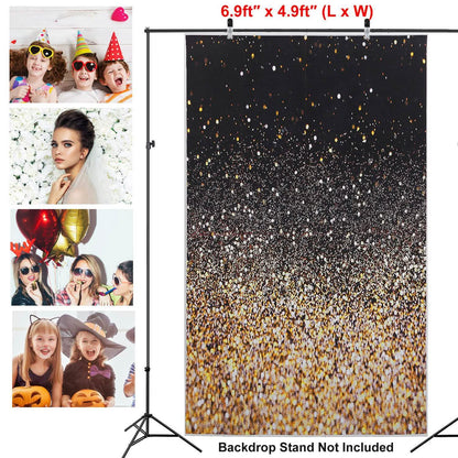Gradual Glitter Black Gold Bokeh Spots Photography Background DailySale