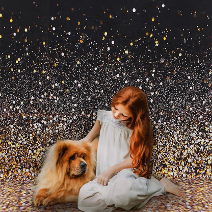 Gradual Glitter Black Gold Bokeh Spots Photography Background DailySale