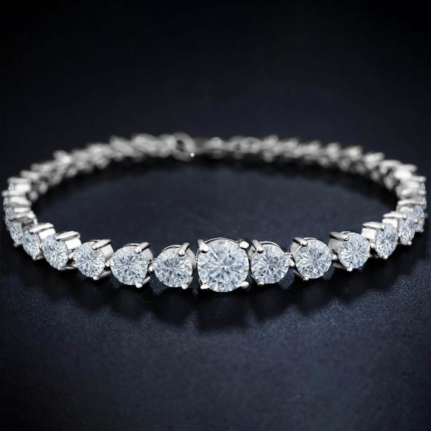 Graduated Cubic Zirconia Tennis Bracelets DailySale
