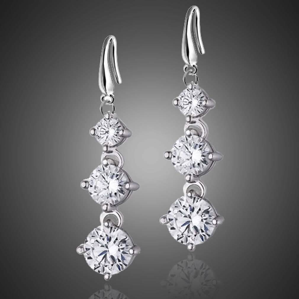 Graduated Drop Earrings with Swarovski Crystals DailySale