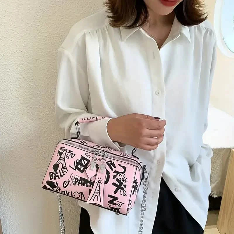 Graffiti Trendy Chain Crossbody Bag for Women DailySale