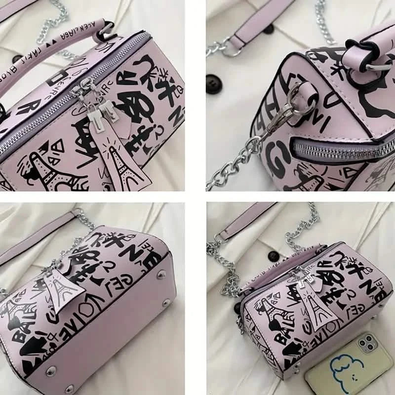 Graffiti Trendy Chain Crossbody Bag for Women DailySale