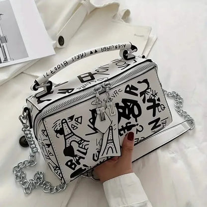 Graffiti Trendy Chain Crossbody Bag for Women DailySale