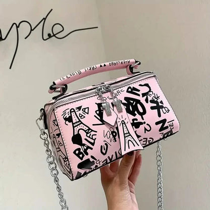 Graffiti Trendy Chain Crossbody Bag for Women DailySale
