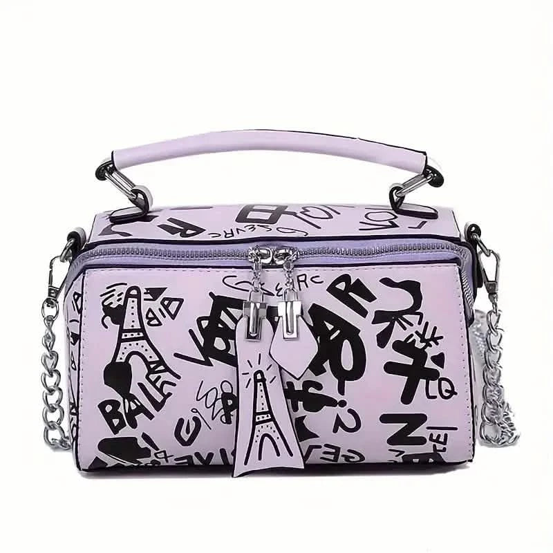 Graffiti Trendy Chain Crossbody Bag for Women DailySale