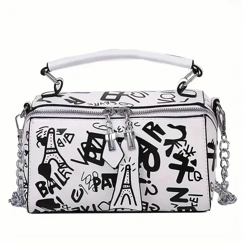 Graffiti Trendy Chain Crossbody Bag for Women DailySale