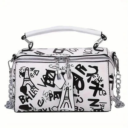 Graffiti Trendy Chain Crossbody Bag for Women DailySale