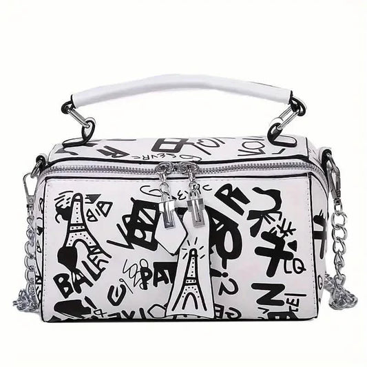 Graffiti Trendy Chain Crossbody Bag for Women DailySale