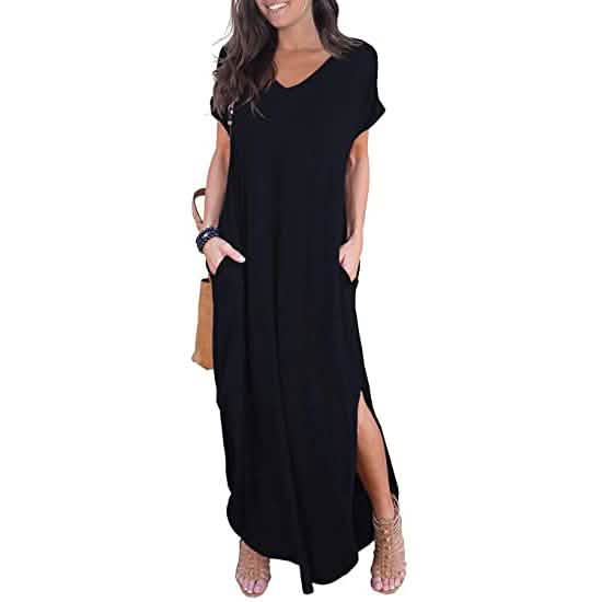 Women's Casual Loose Pocket Split Maxi Dress DailySale
