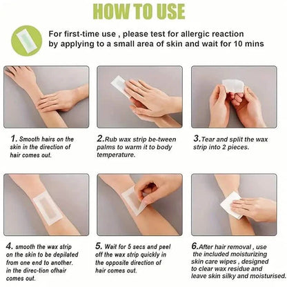 20-Pack: Green Aloe Vera Hair Removal Wax Strips DailySale