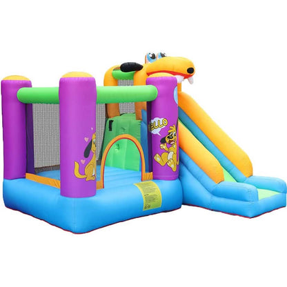 Green Dog Bouncy Castle House Slide and Jump 450W Blower DailySale