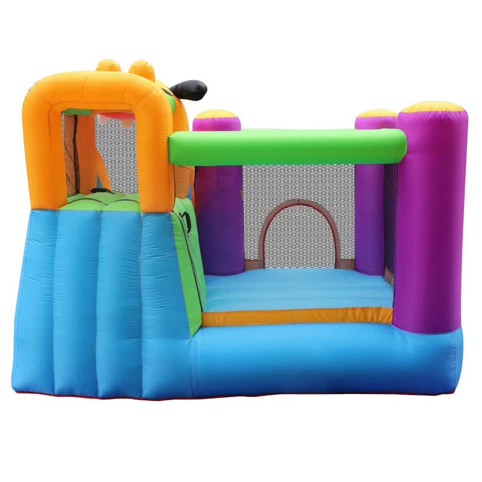 Green Dog Bouncy Castle House Slide and Jump 450W Blower DailySale