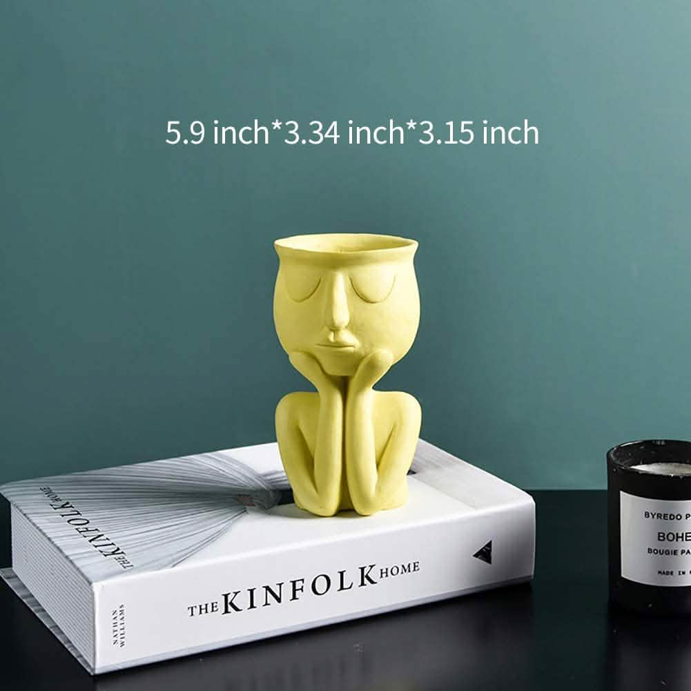 Greneric Character Portrait Flower Pot Resin Succulents Plant Pot DailySale