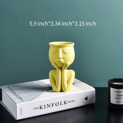 Greneric Character Portrait Flower Pot Resin Succulents Plant Pot DailySale