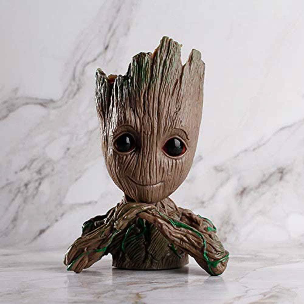Groot Pen Pot Tree Man Pens Holder or Flower Pot with Drainage Hole DailySale