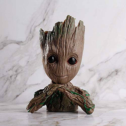 Groot Pen Pot Tree Man Pens Holder or Flower Pot with Drainage Hole DailySale