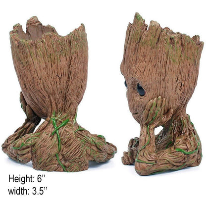Groot Pen Pot Tree Man Pens Holder or Flower Pot with Drainage Hole DailySale