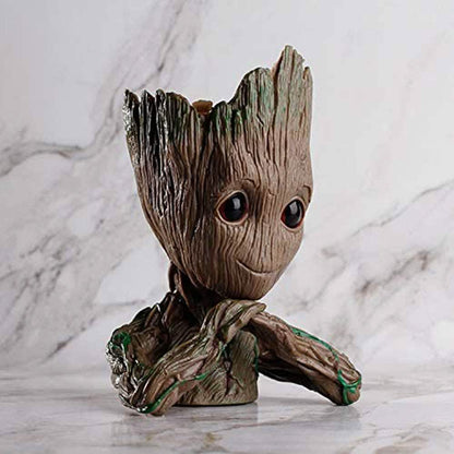 Groot Pen Pot Tree Man Pens Holder or Flower Pot with Drainage Hole DailySale