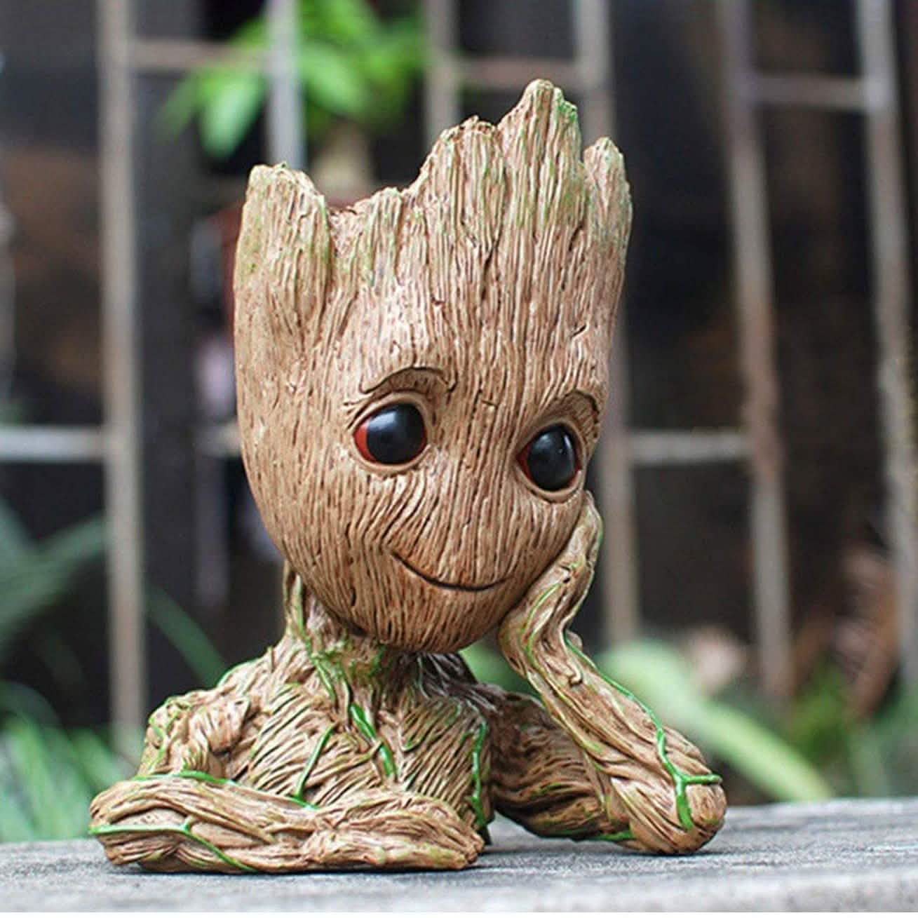Groot Pen Pot Tree Man Pens Holder or Flower Pot with Drainage Hole DailySale