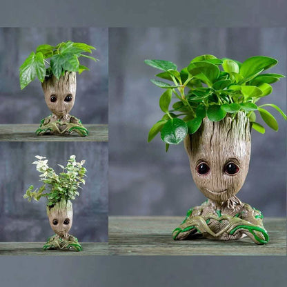 Groot Pen Pot Tree Man Pens Holder or Flower Pot with Drainage Hole DailySale