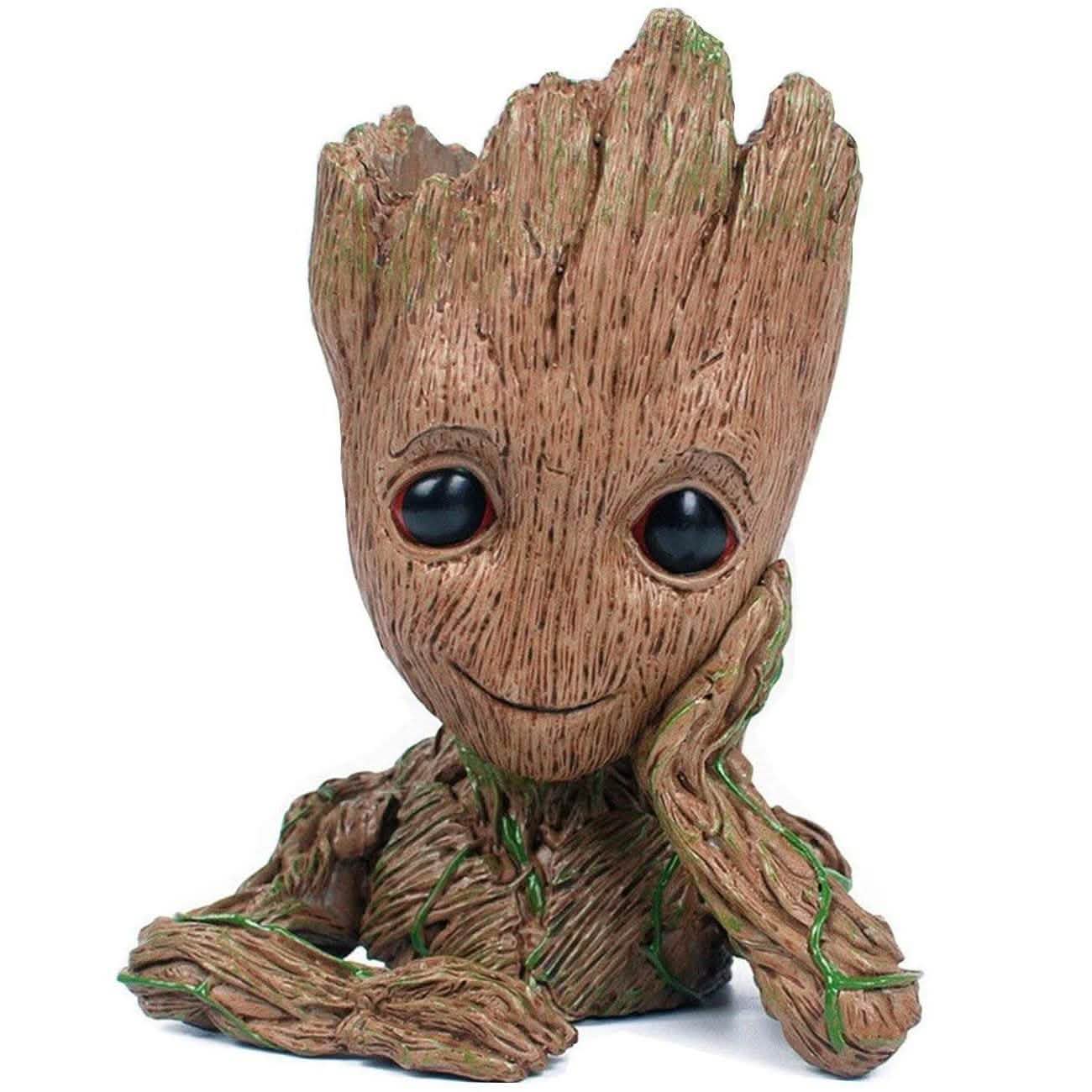 Groot Pen Pot Tree Man Pens Holder or Flower Pot with Drainage Hole DailySale