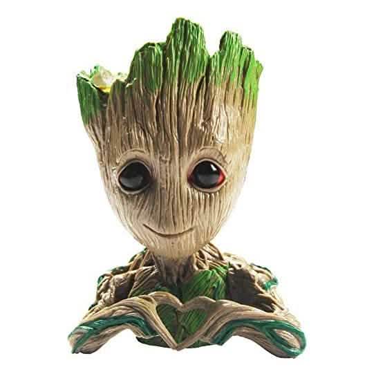 Groot Pen Pot Tree Man Pens Holder or Flower Pot with Drainage Hole DailySale