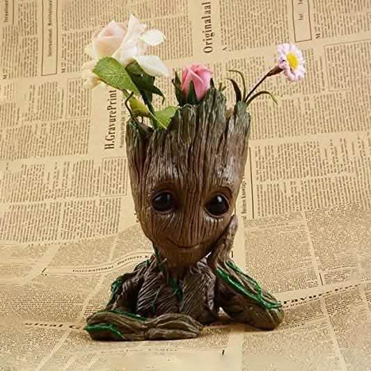 Groot Pen Pot Tree Man Pens Holder or Flower Pot with Drainage Hole DailySale