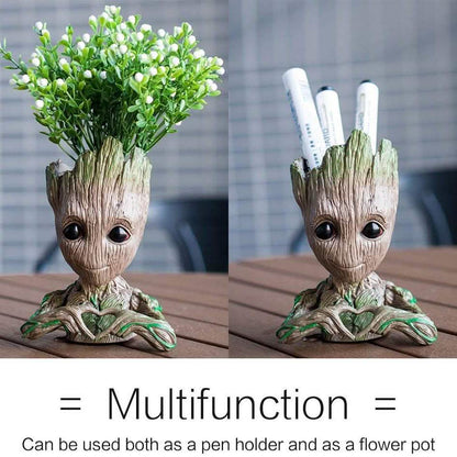 Groot Pen Pot Tree Man Pens Holder or Flower Pot with Drainage Hole DailySale