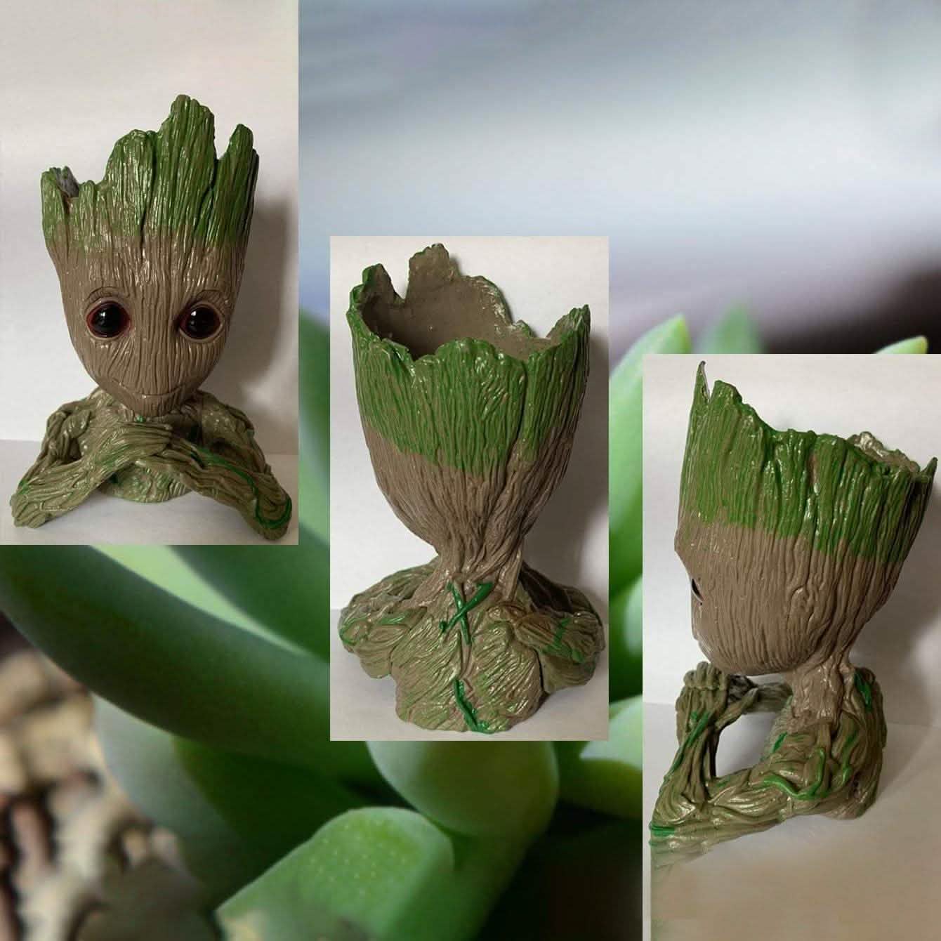 Groot Pen Pot Tree Man Pens Holder or Flower Pot with Drainage Hole DailySale