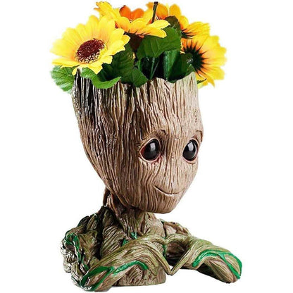 Groot Pen Pot Tree Man Pens Holder or Flower Pot with Drainage Hole DailySale