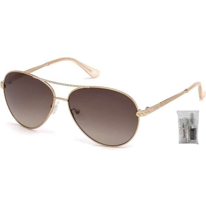 GUESS GU7470-S Pilot Sunglasses for Women + BUNDLE with Designer iWear Eyewear Care Kit (Refurbished) DailySale