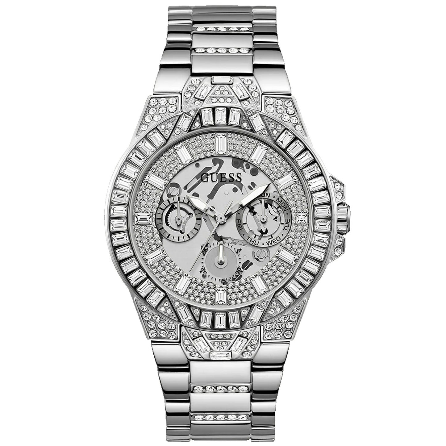 Guess Men's Trend Silver Tone Multi-function Bids.com