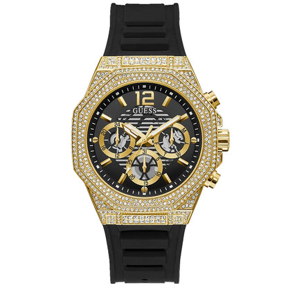 Guess Men's Momentum Black Gold Tone Multi-function Bids.com