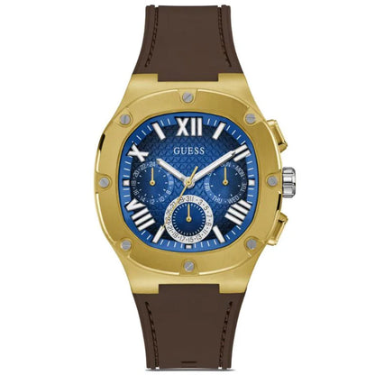 Guess Men's Brown Gold Tone Multi-function Bids.com