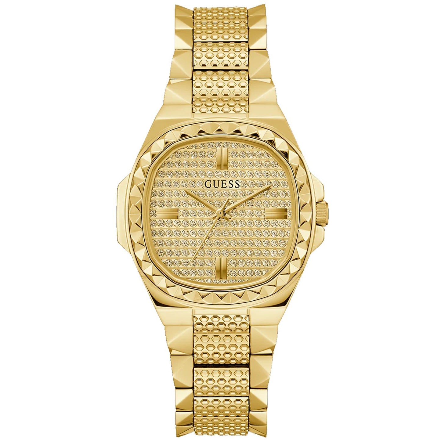 Guess Women's Rebellious Gold Tone Analog Bids.com